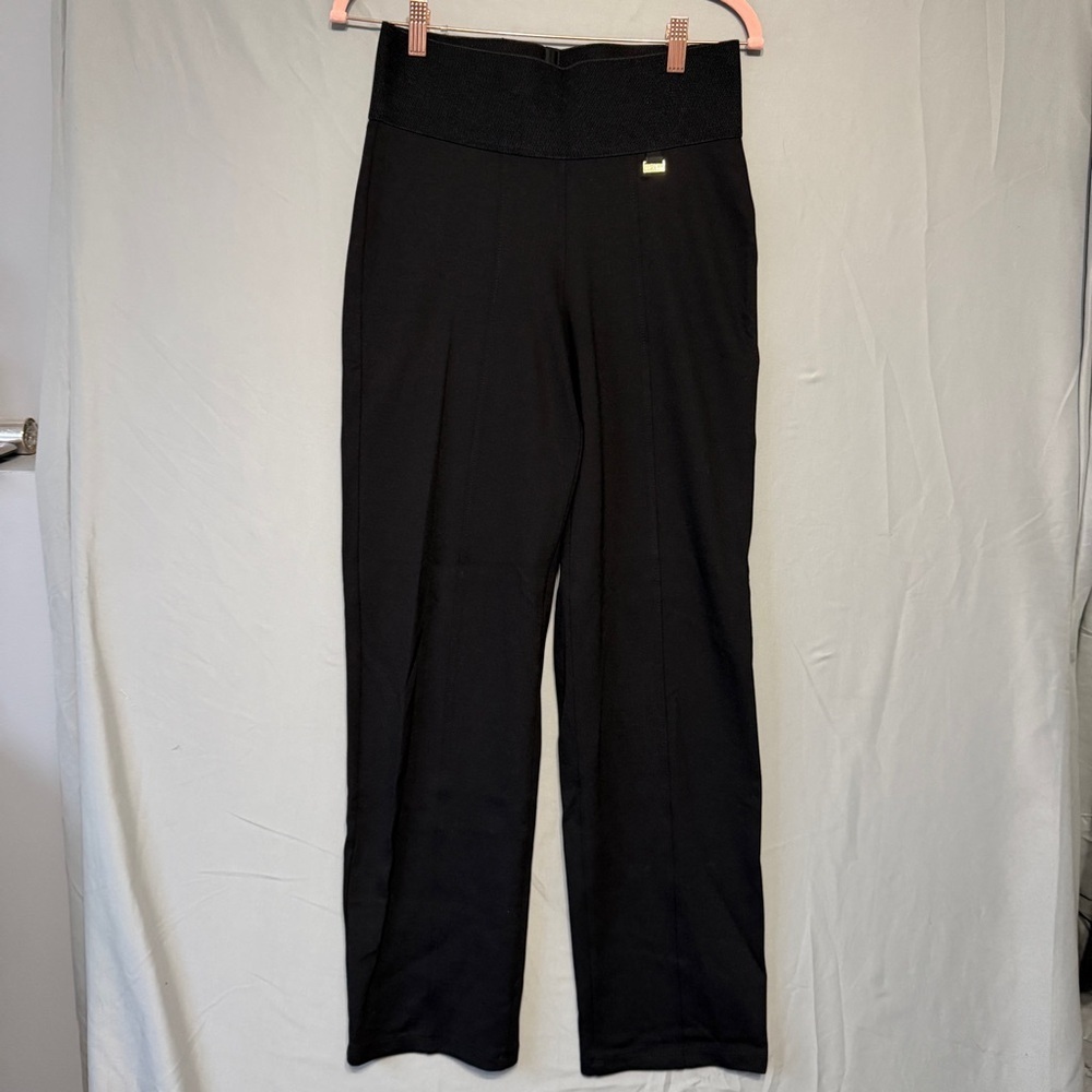 Nygard Slims Womens Hi Rise Straight Leg Pull On Pants Size M (10-12) Black Work